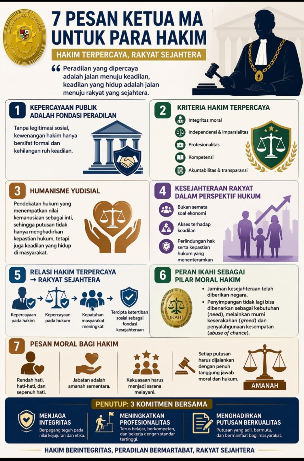 7 Pesan Ketua Mahkamah Agung RI Untuk Para Hakim